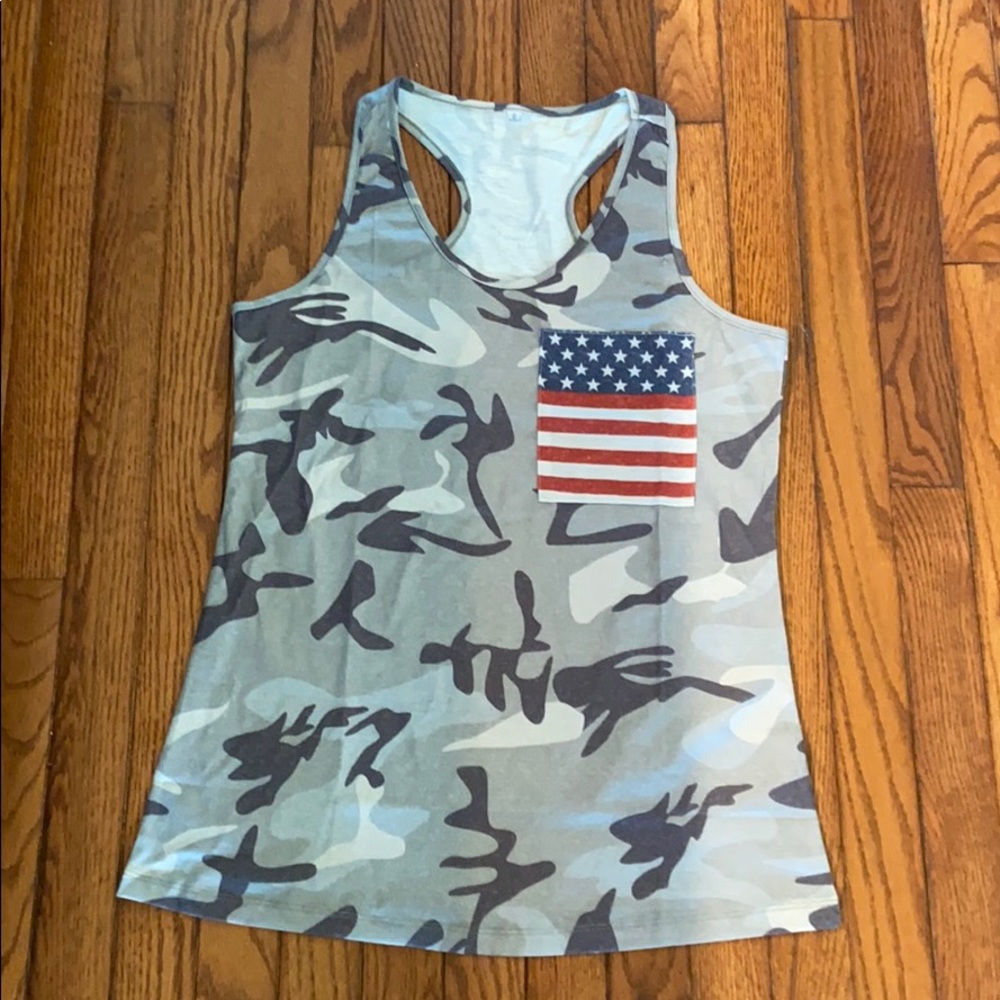 Patriotic racer back tank